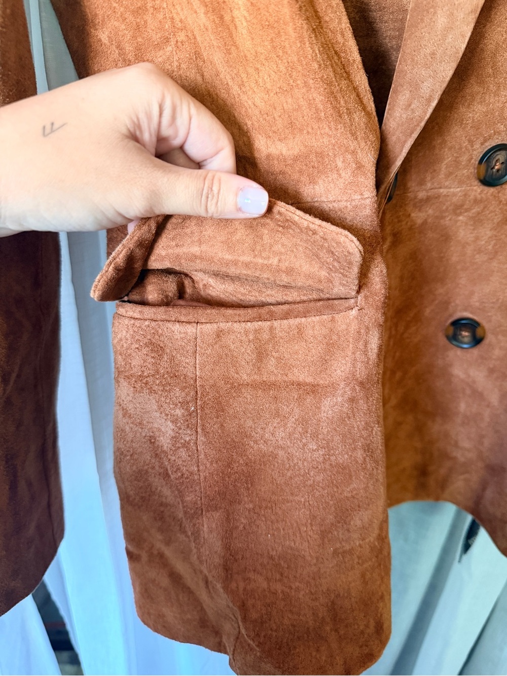 Free People: BlankNYC: Suede Double-Breasted Blazer: M: Cinnamon - Picture 5 of 7